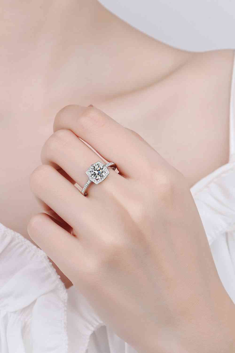 Moissanite Sterling Silver Solitaire Ring