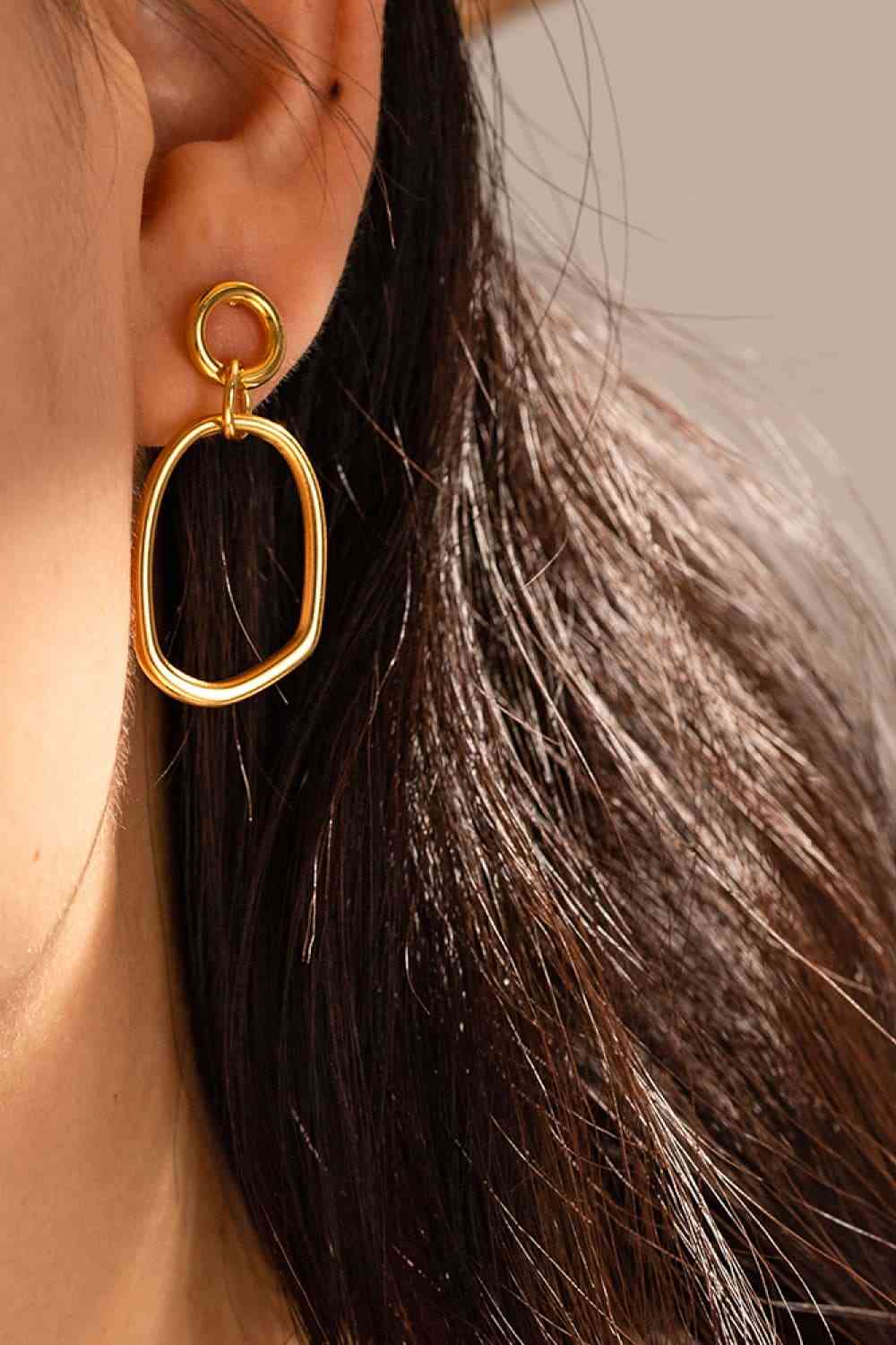 Gold Dangle Stud Earrings