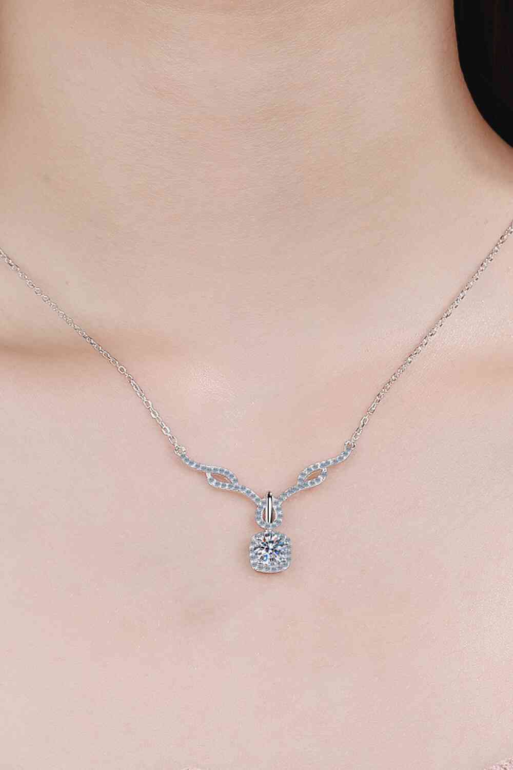 Moissanite Sterling Silver Charm Necklace