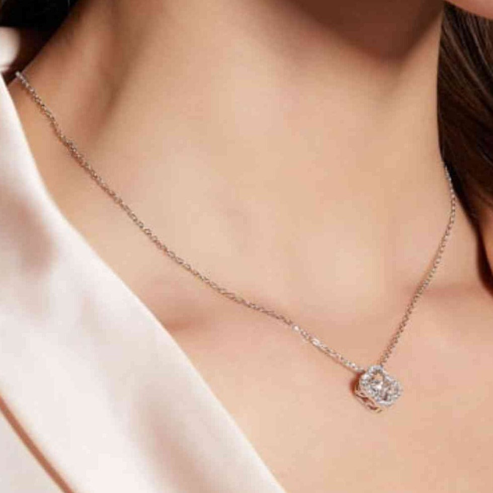 Moissanite Four Leaf Clover Necklace