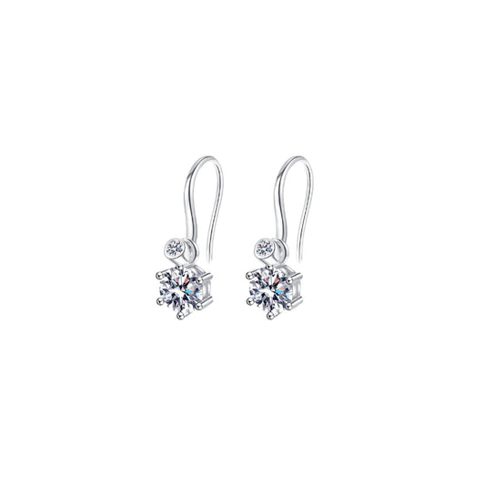 2 Ct Moissanite Sterling Silver Drop Earrings