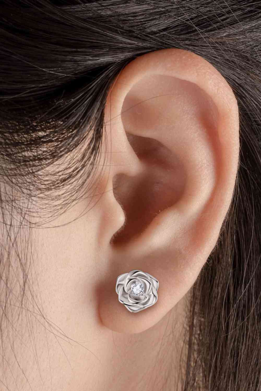 Moissanite Flower Stud Earrings