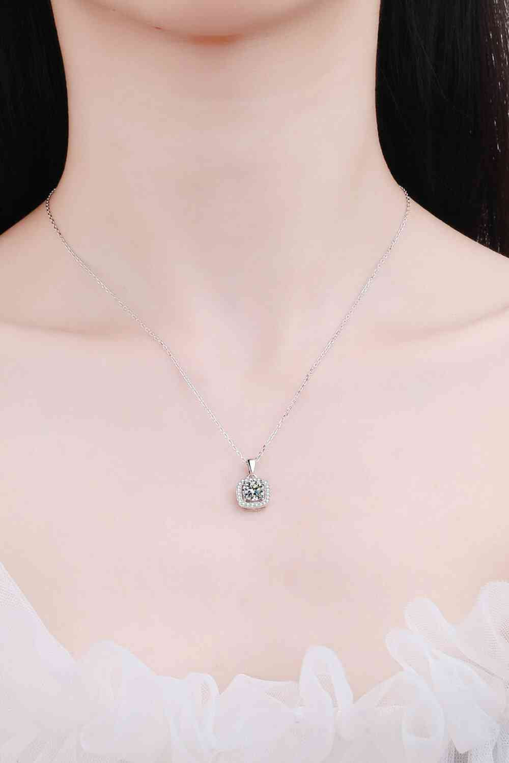 Moissanite Sterling Silver Charm Necklace