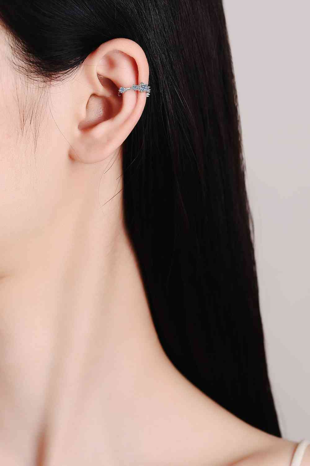 Moissanite Sterling Silver Ear Cuffs