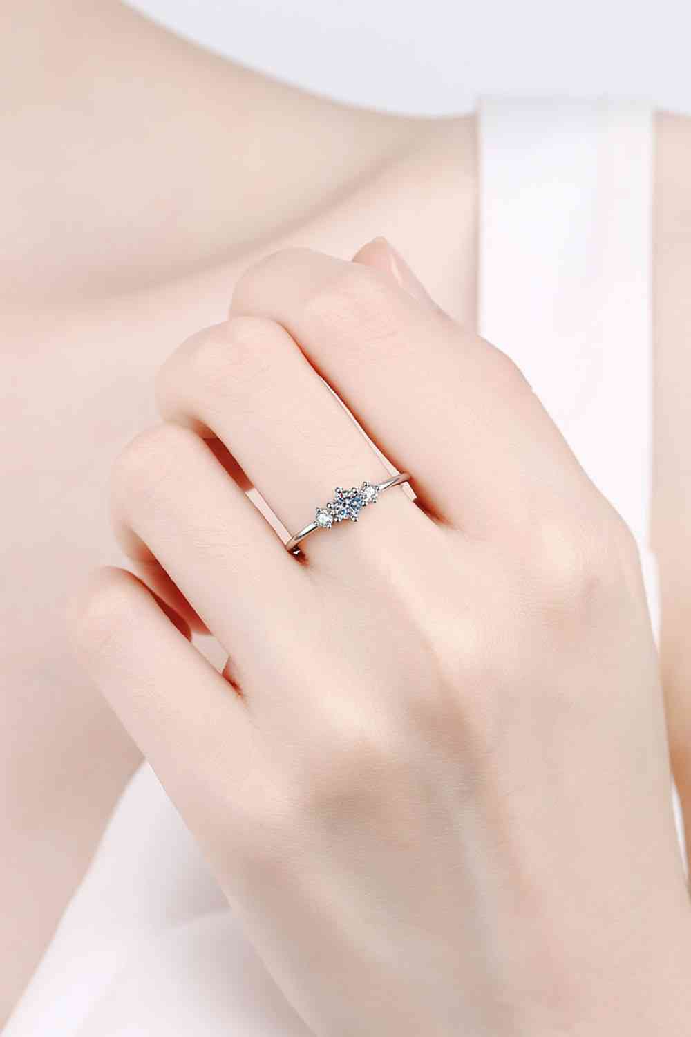 Moissanite Sterling Silver Ring