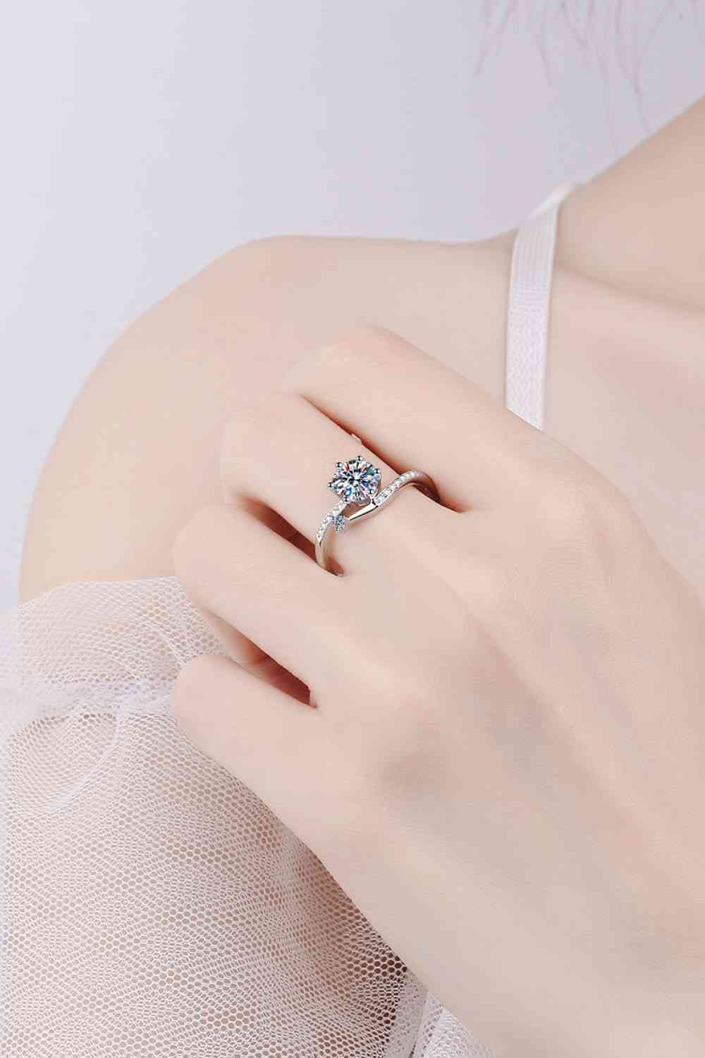 Moissanite Sterling Silver Solitaire Ring