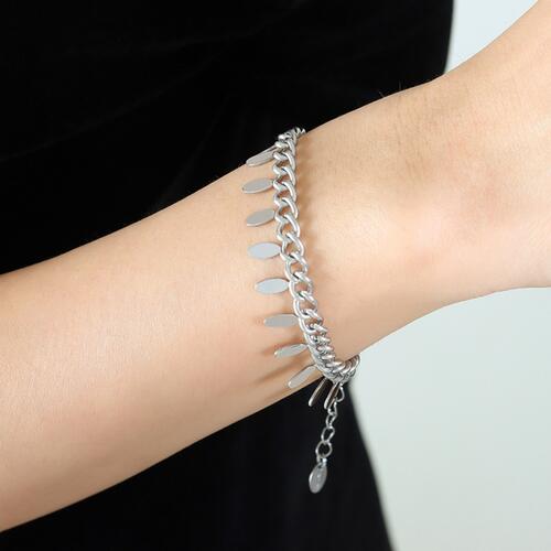 Steel Marquise Charm Bracelet