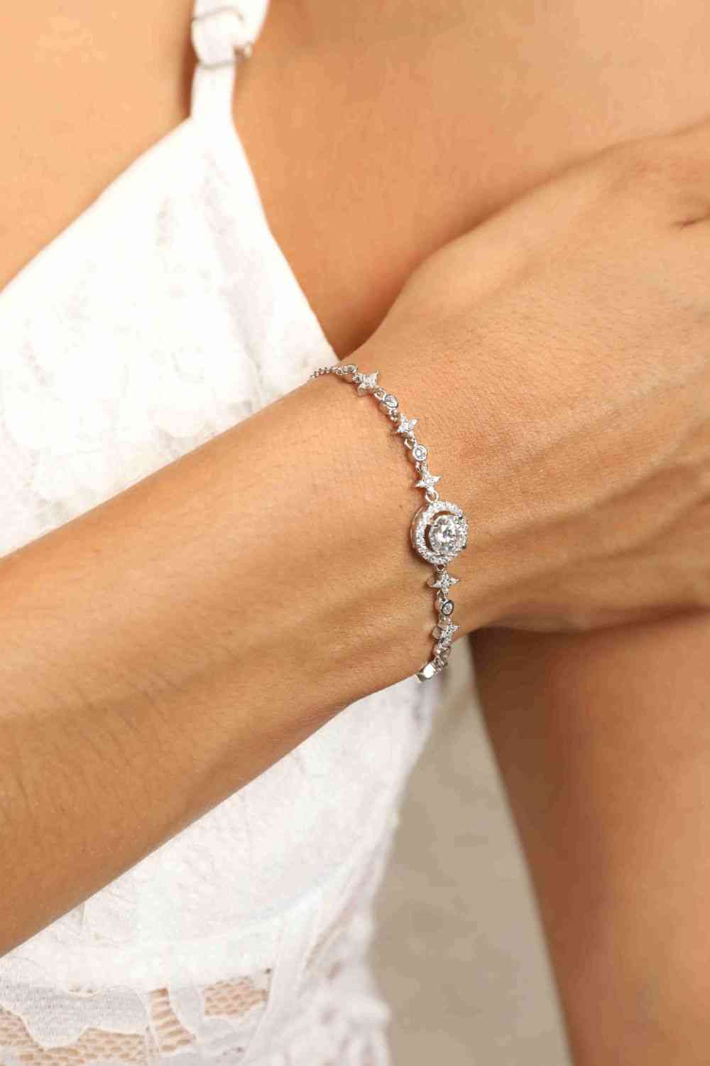 Moissanite 1 Carat Sterling Silver Bracelet