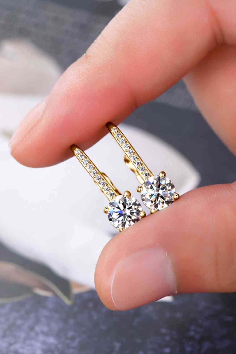 2 Carat Moissanite Dangle Earrings