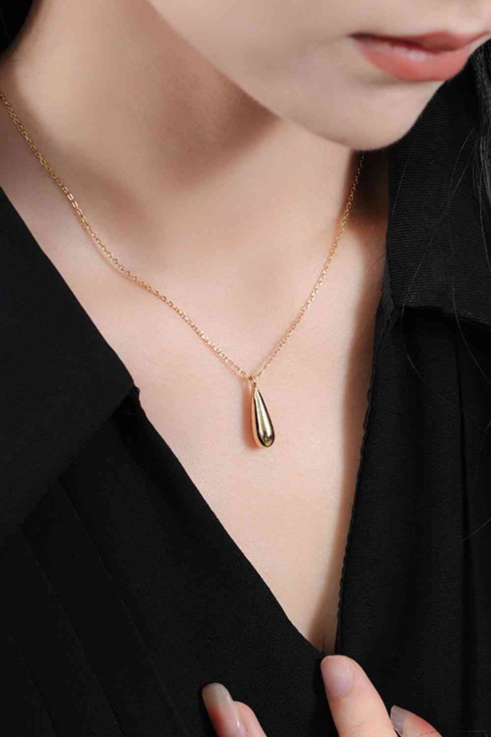 Gold Vermeil Drop Charm Necklace