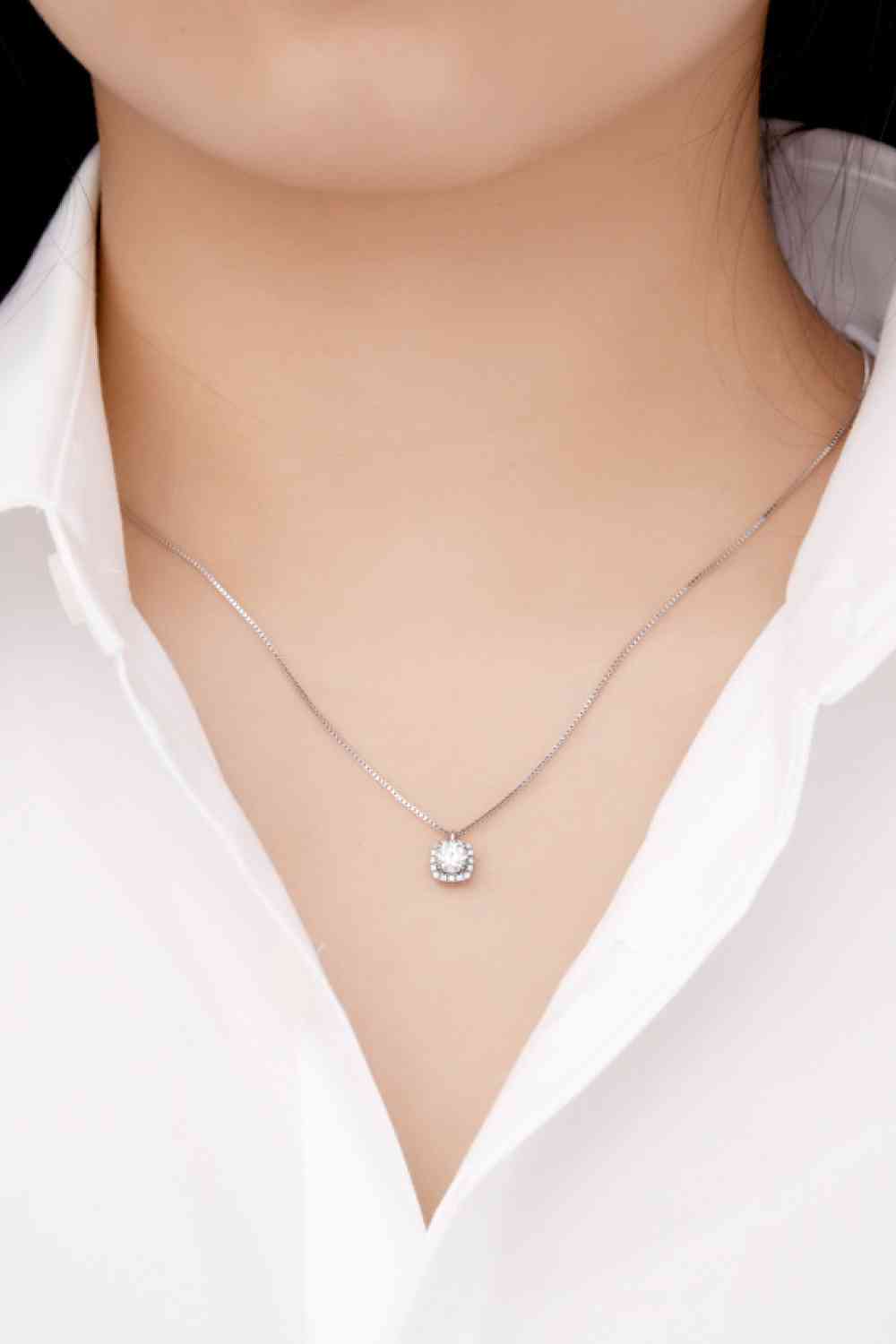 Moissanite Sterling Silver Charm Necklace