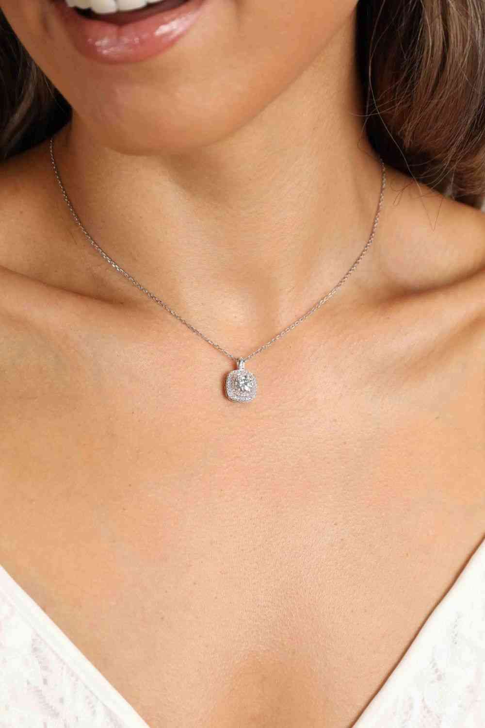 1 Carat Moissanite Charm Necklace