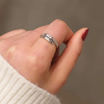 Sterling Silver Engraved "I Am Enough" Ring