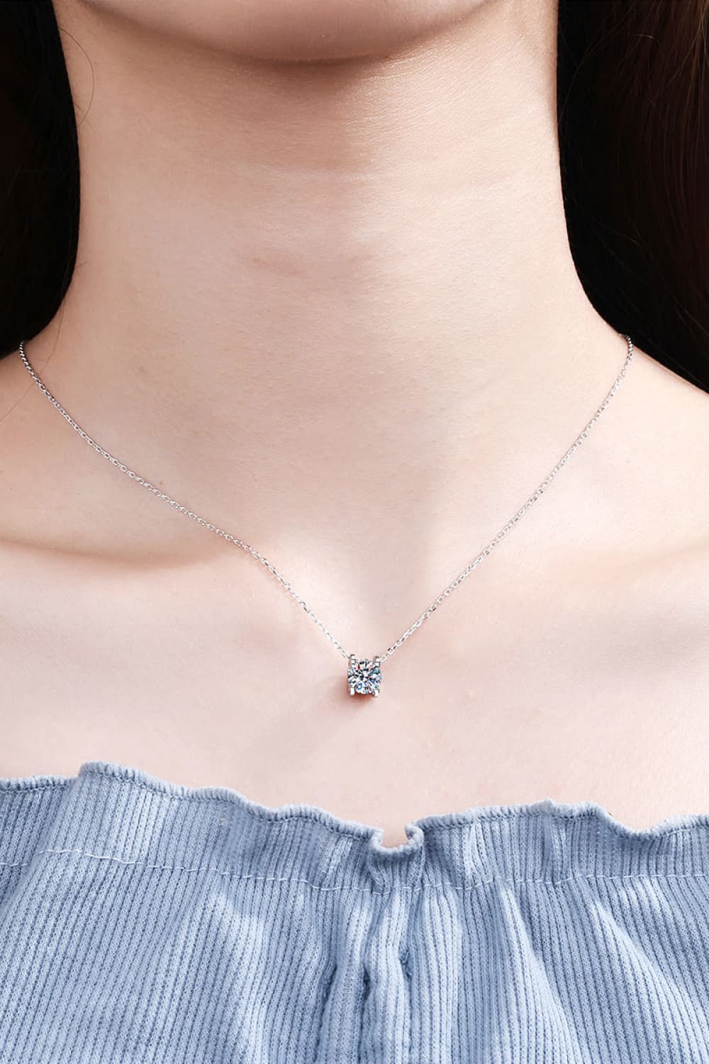 Elegant Moissanite Solitaire Pendant Necklace