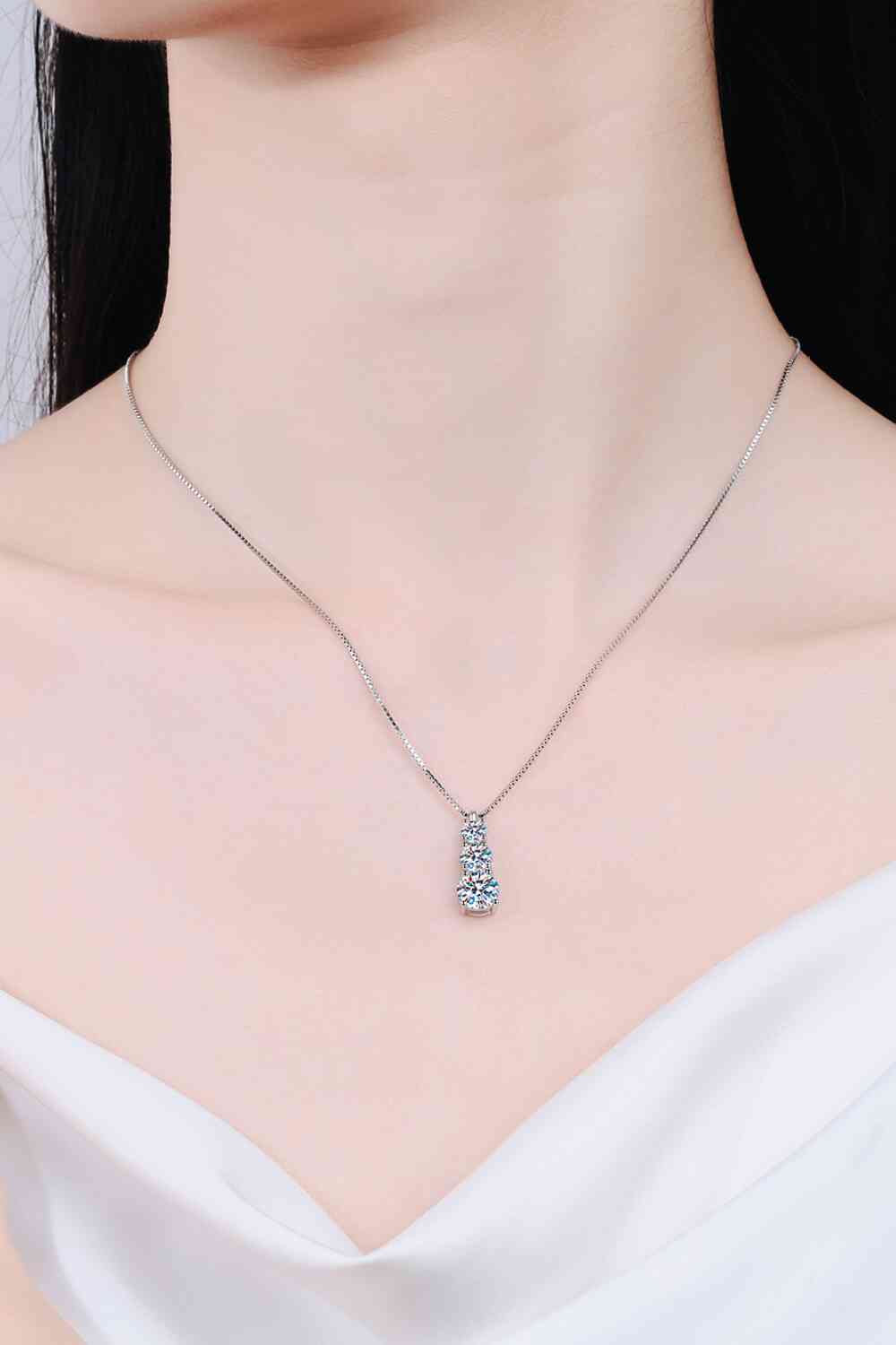 Moissanite Sterling Silver Charm Necklace