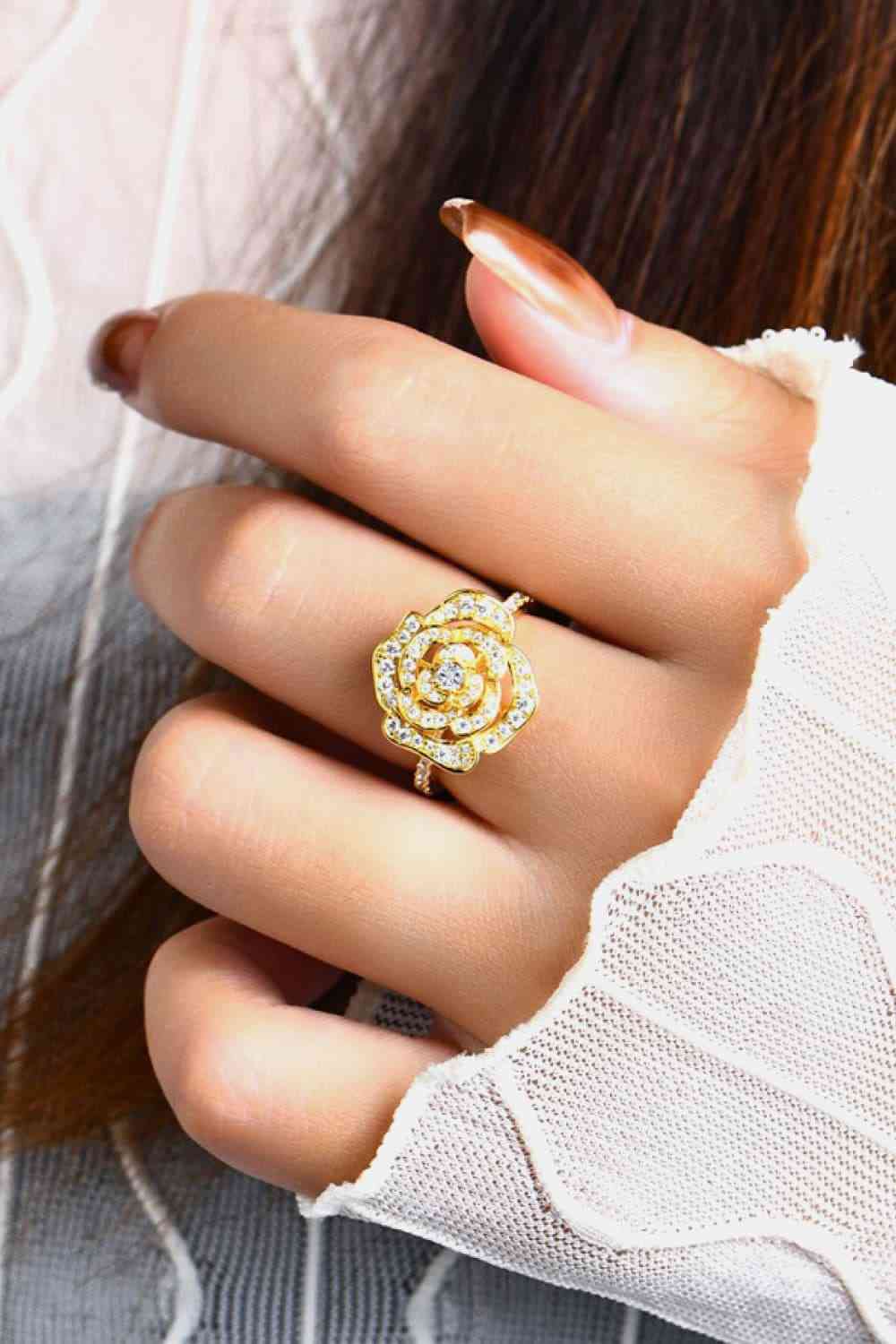 Sterling CZ Flower Ring