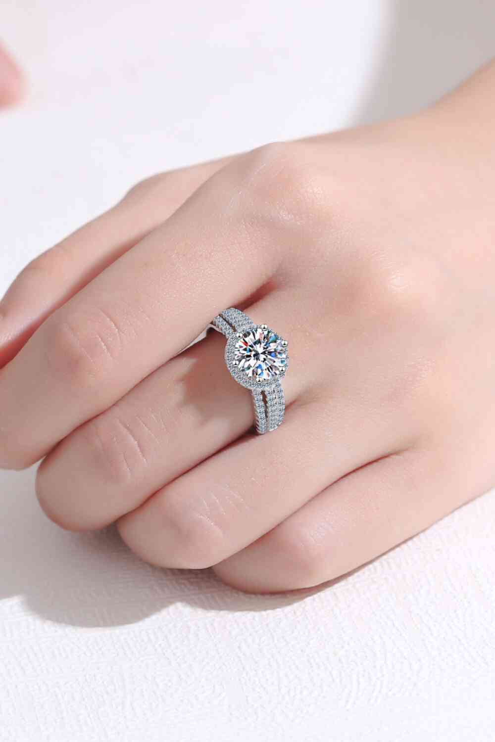 Moissanite Sterling Silver Solitaire Ring