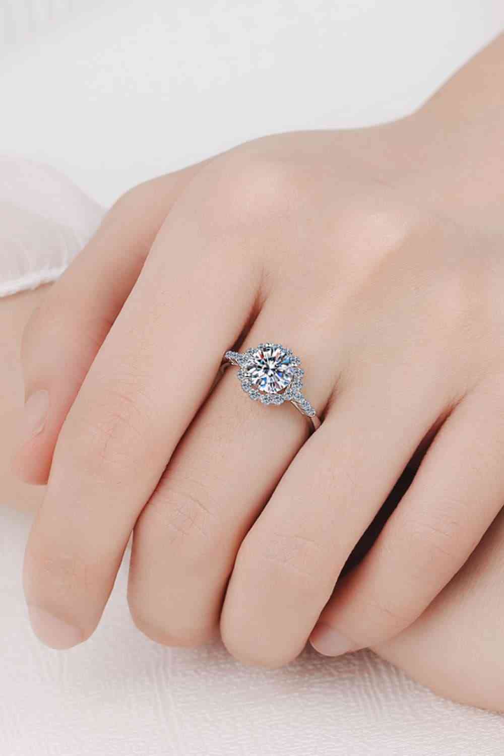 Moissanite Sterling Silver Solitaire Ring