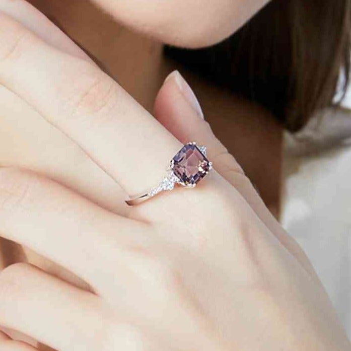 Morganite Solitaire Sterling Silver Ring